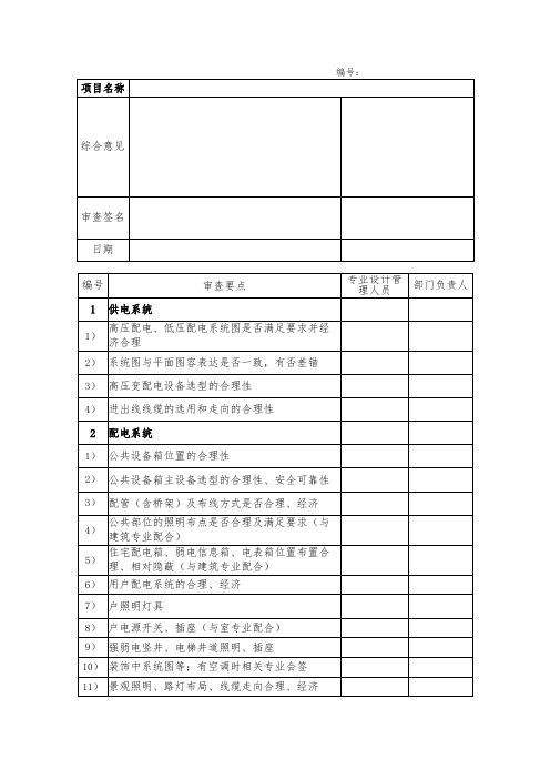 bd411电气施工图设计内审表