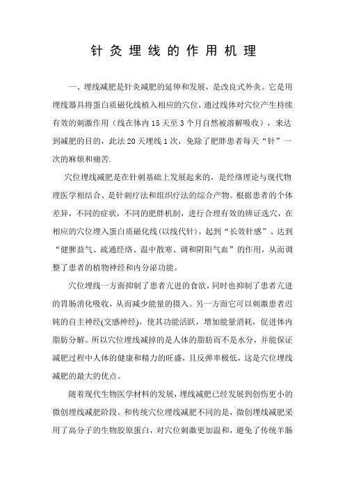针 灸 埋 线 的 作 用 机 理