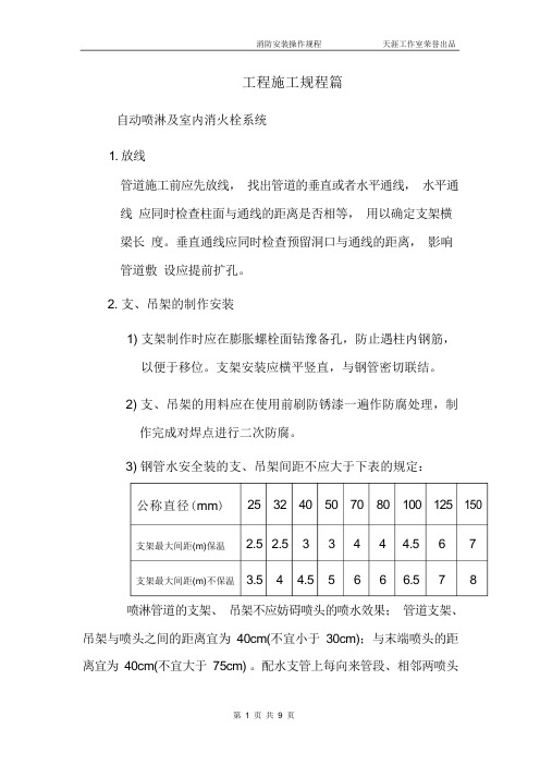 消防喷淋及消火栓安装操作规程