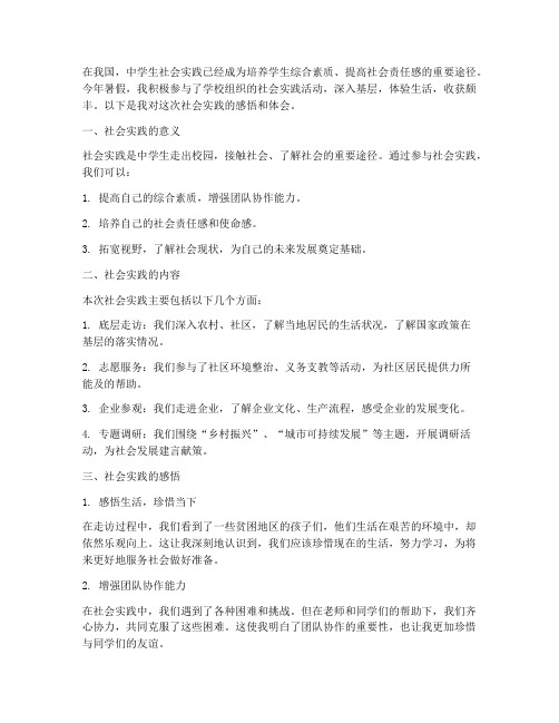 中学生社会实践文章