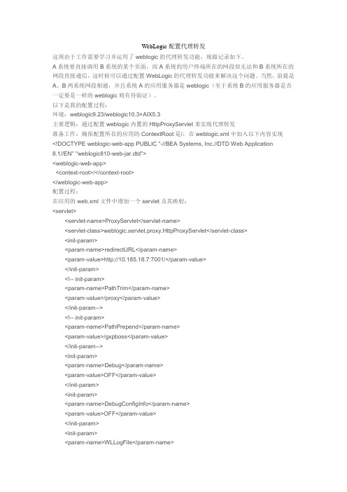 WebLogic配置代理转发