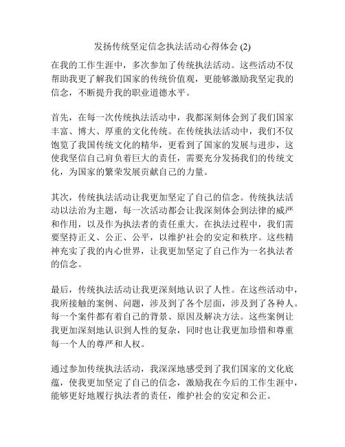 发扬传统坚定信念执法活动心得体会 (2)