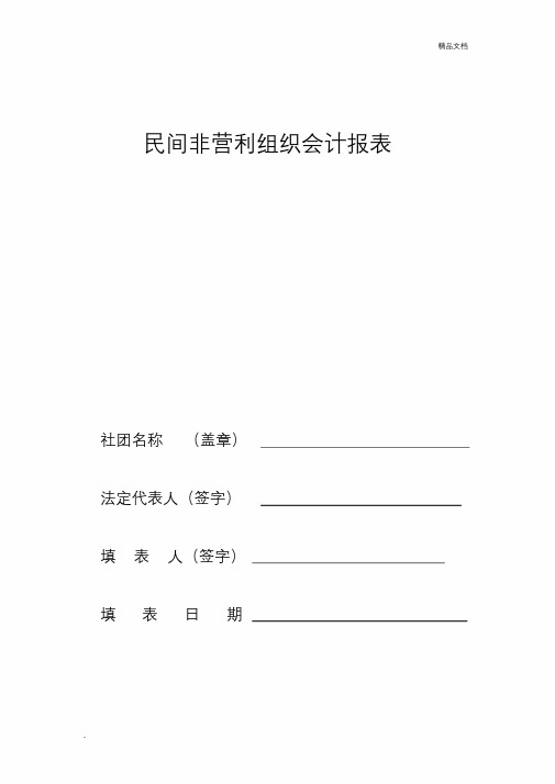 民间非营利组织会计报表模板.docx