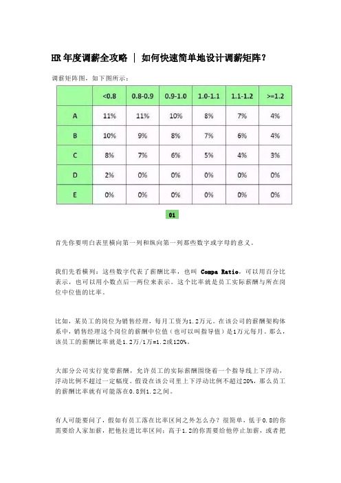 如何快速简单地设计调薪矩阵？