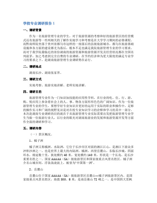 学校专业调研报告