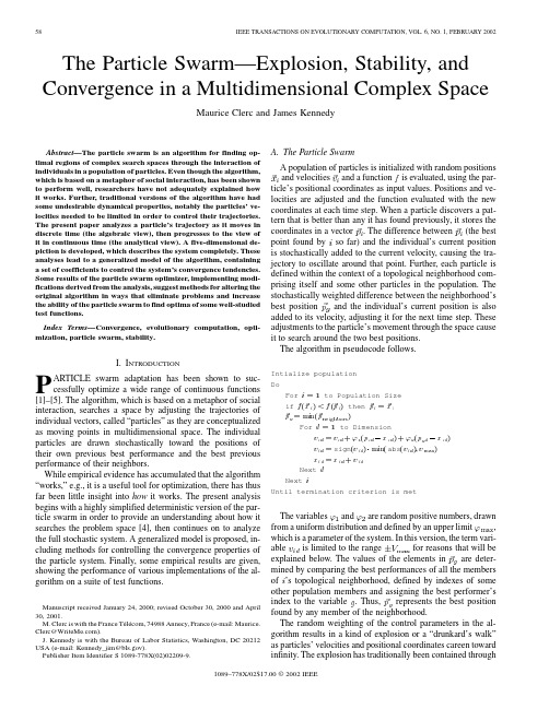 The Particle Swarm—Explosion, Stability, and Convergence in a Multidimensional Complex Space