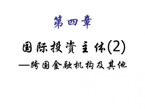 [经济学]国际投资学4其他国际投资主体