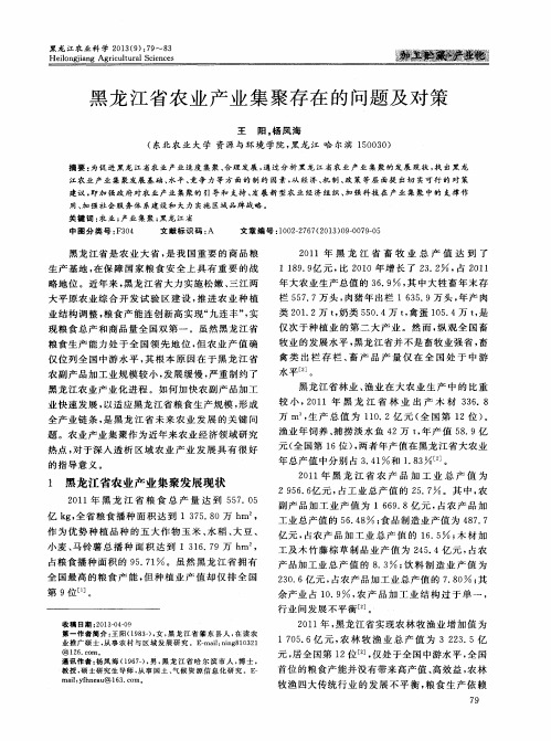 黑龙江省农业产业集聚存在的问题及对策