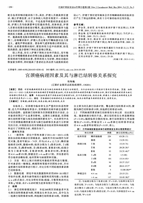 宫颈癌病理因素及其与淋巴结转移关系探究