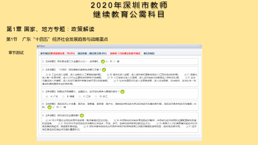 2020年深圳市教师继续教育公需科目章节测试答案