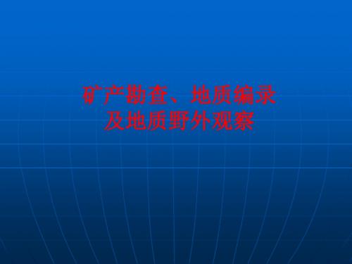 矿产勘查、地质编录及野外地质观察