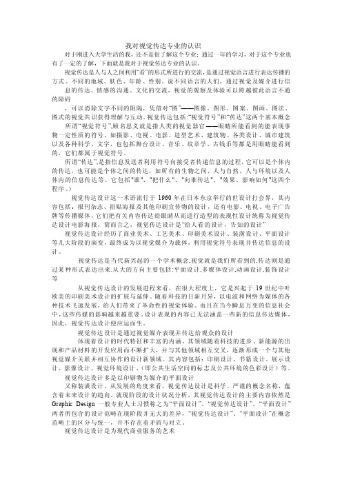 我对视觉传达专业的认识及学习安排