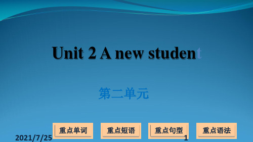 译林版(三起)五级上册英语Unit 2 A new student  (共17张PPT)