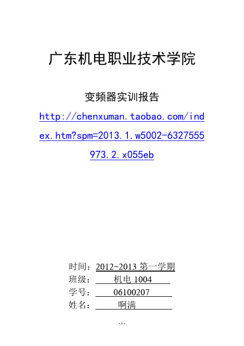 变频器实训报告变频器实训报告