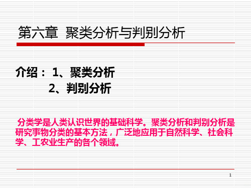 SPSS聚类分析与判别分析PPT课件