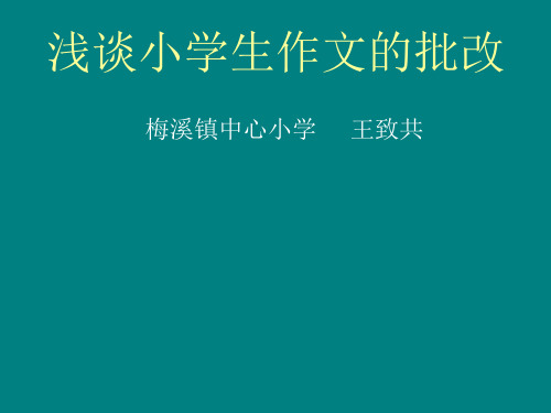 谈小学生作文的批改