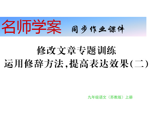 秋苏教版九年级语文上册习题课件:专题训练(共11张PPT)