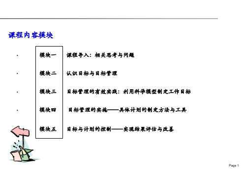 卓有成效的目标管理与工作计划