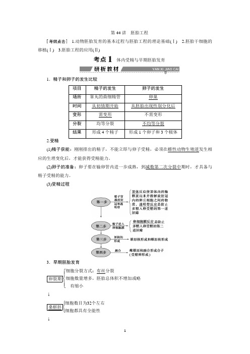 新课标2018年高考生物一轮复习课时作业：第12单元第44讲胚胎工程