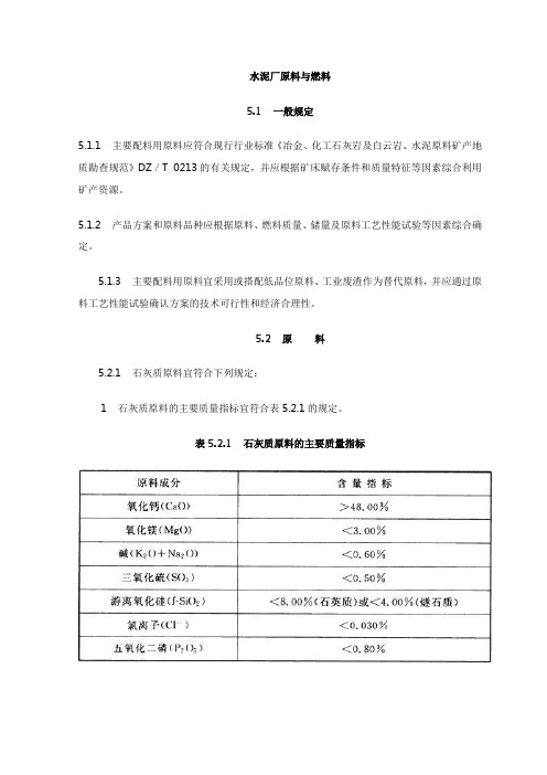 水泥厂原料与燃料