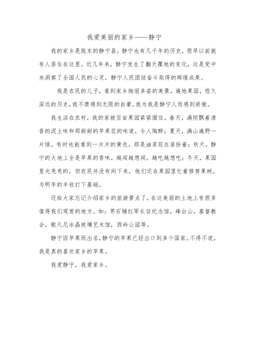 我爱美丽的家乡——静宁