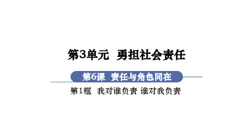 八年级道德与法治RJ上册 第3单元勇担社会责任第6课 责任与角色同在 第1框 我对谁负责 谁对我负责