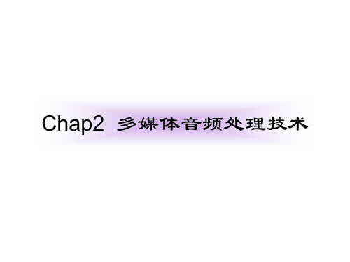 chap2-多媒体音频处理技术资料