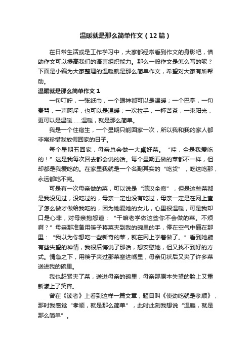 温暖就是那么简单作文（12篇）