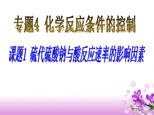专题4-1 硫代硫酸钠与酸反应速率的影响因素