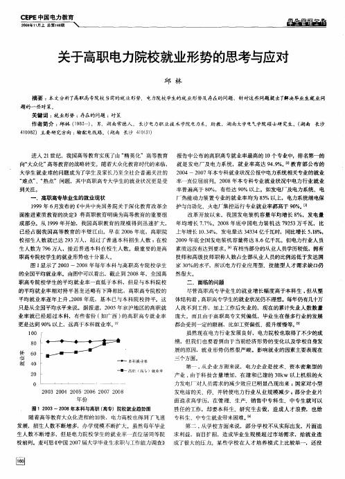 关于高职电力院校就业形势的思考与应对