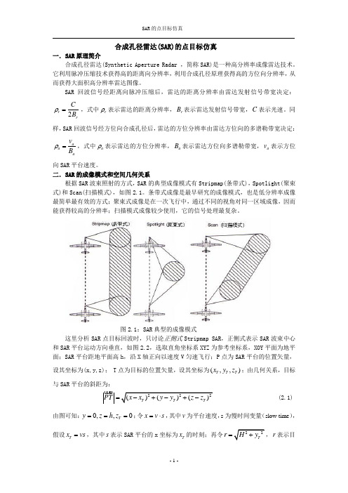 合成孔径雷达SAR的点目标仿真