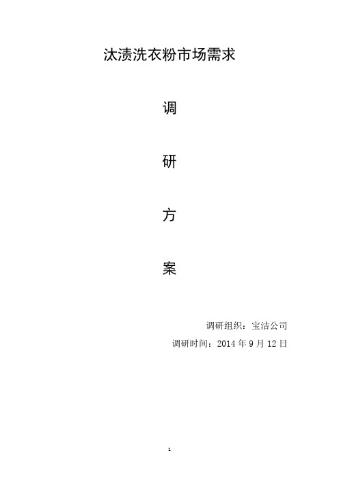 09、李俊慧、消费者对汰渍洗衣粉的市场的需求