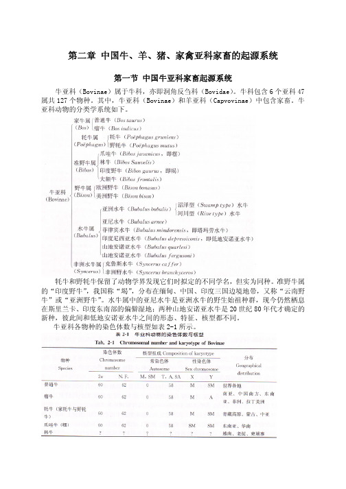 第二章 中国牛、羊、猪、家禽亚科家畜的起源系统