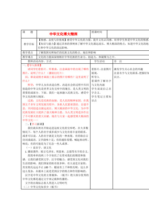 九年级思想品德 第一单元 亲近社会 第2课 融入民族文化教案2 苏教版