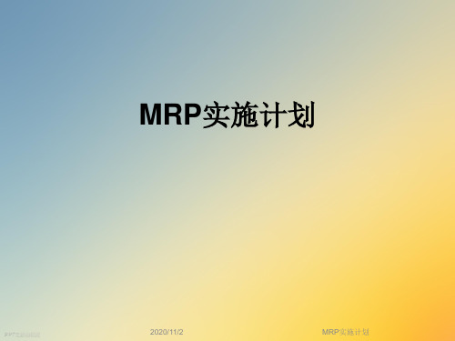 MRP实施计划