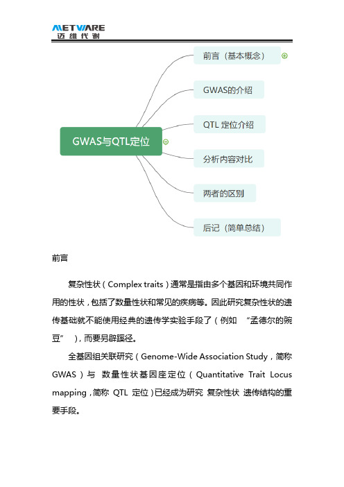 GWAS与QTL的分析内容与原理的比较