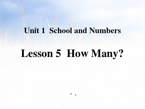 Lesson 5 How many？