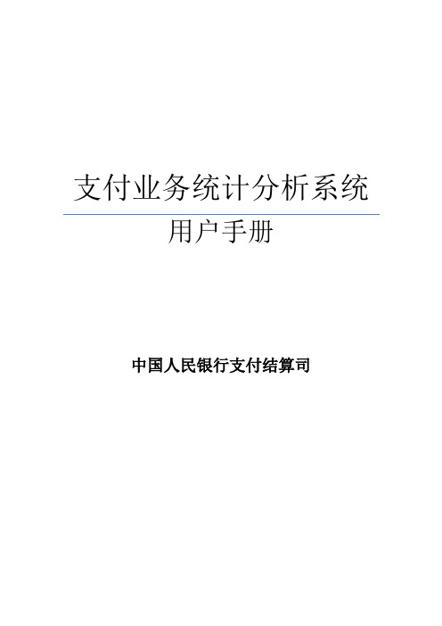 支付业务统计分析系统用户手册