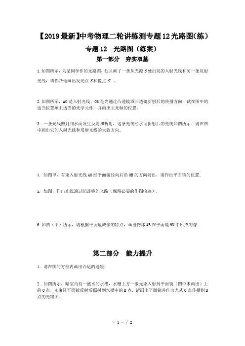 【2019最新】中考物理二轮讲练测专题12光路图(练)