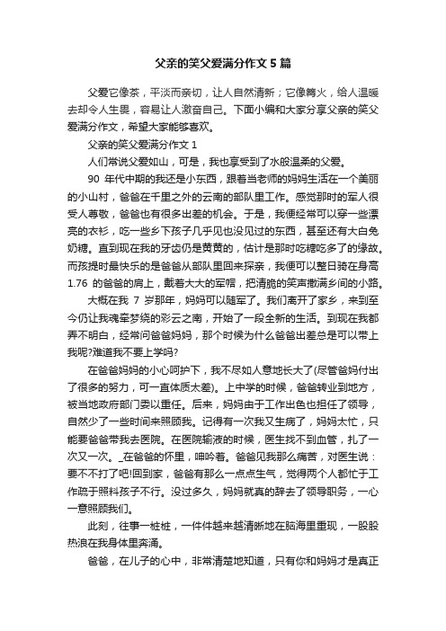 父亲的笑父爱满分作文5篇