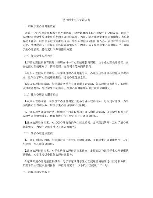 学校两个专项整治方案