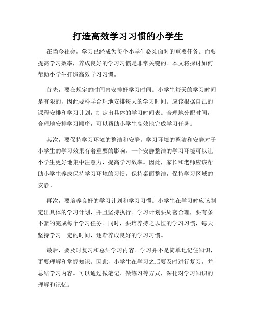 打造高效学习习惯的小学生