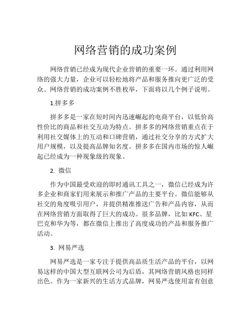 网络营销的成功案例