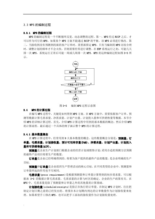 主生产计划有关数值的计算-MPS的编制过程-2012-信院作业