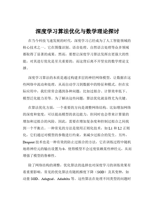 深度学习算法优化与数学理论探讨