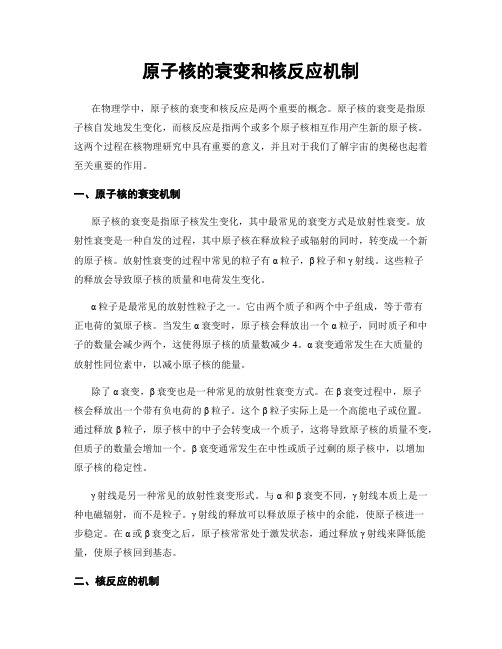 原子核的衰变和核反应机制