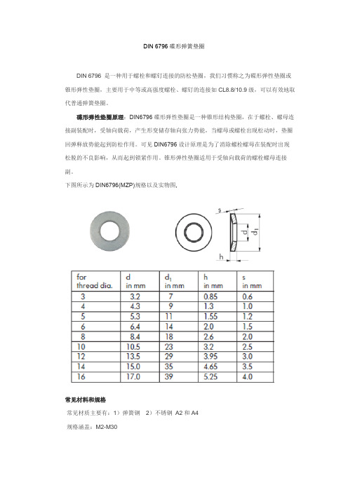 DIN6796碟形弹簧垫圈