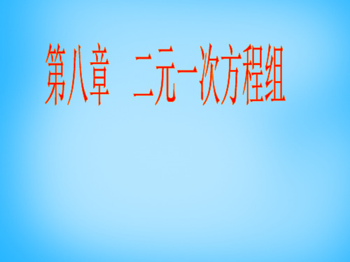 人教初中数学七下 第八章 二元一次方程组课件 【经典初中数学课件】