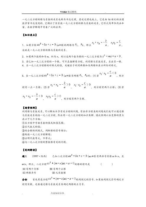 二次函数根和系数关系