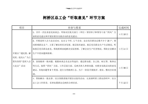 柯桥区总工会“听取意见”环节方案